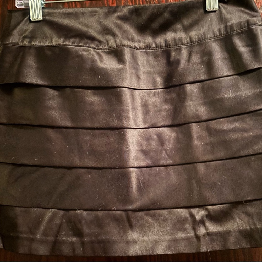 xxi Black Satin Tiered Mini Skirt
